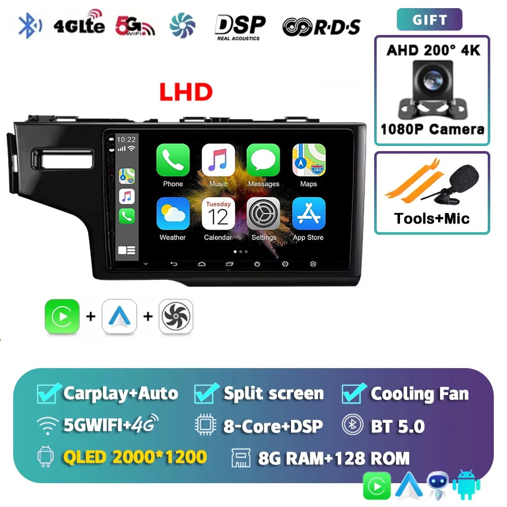 Android 15 Car Radio For Honda Fit 3 Jazz 2014 2015 2016 2017 2018 2019 2020 Wireless Carplay Android Auto Multimedia Player 2 D
