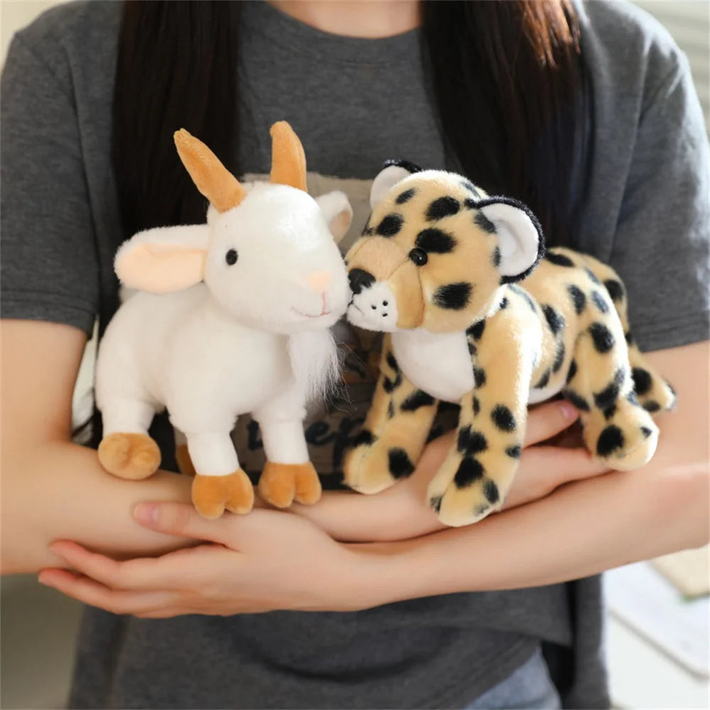 20cm Forest Standing Animals Plush Toy Cute Giraffe Lion Fox Tiger Birthday Gift  Accompany Appease Dolls Christmas pre