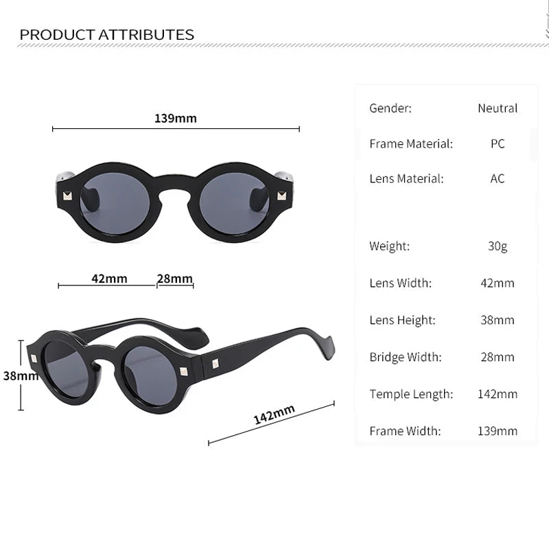 JNPCXI Men Steampunk Sunglases Small Round Frame Anti-blue Light Transparent Glasse Luxury Brand Design UV400 Shades