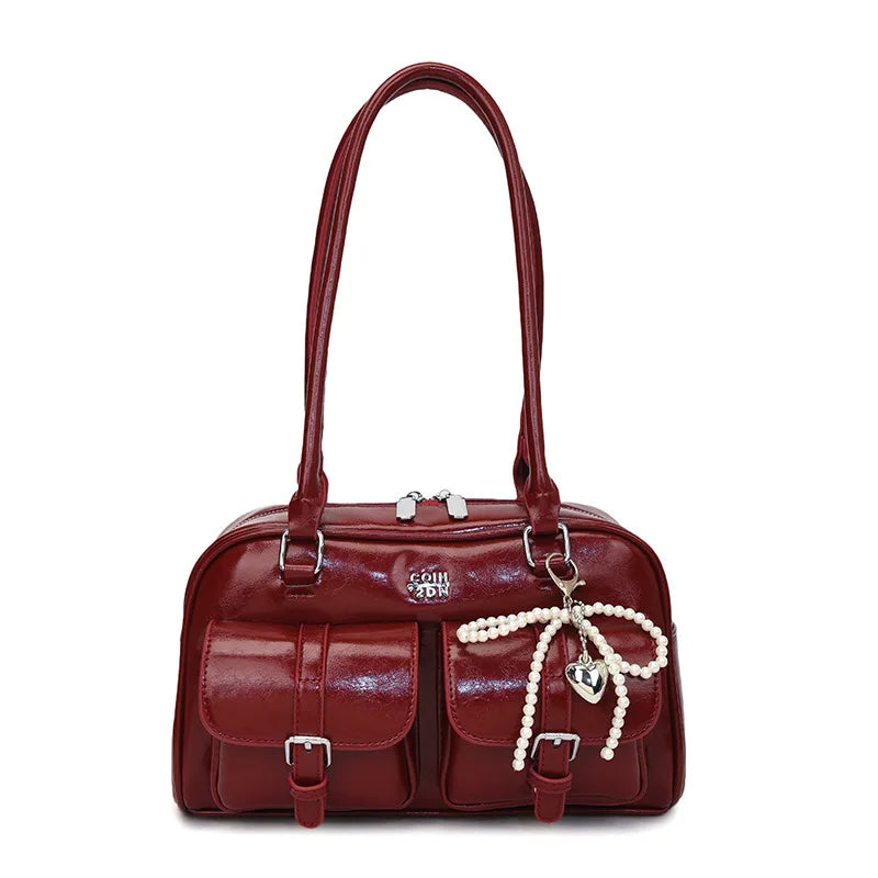 2026 New Commuter Small Women's Handbag Boston Large Capaci Bowling Bag Soft Square PU Leather Faionable oulder Crossbody Bag