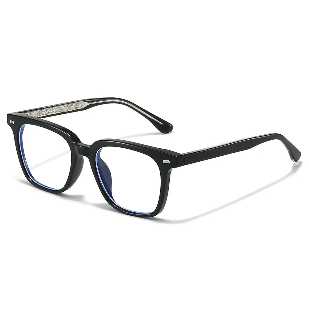 JNPCXI Fashion Unisex Square Prescription Glasses TR90 Anti Blue Light Clear Lens Reading Eyewear Optical Myopia Eyeglasses