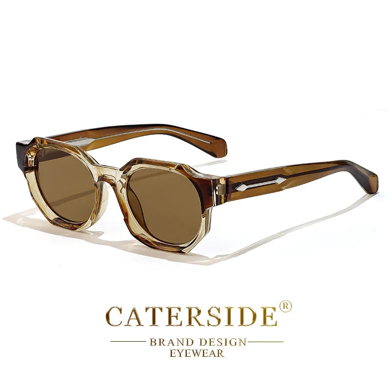 CATERSIDE Retro Punk Square Sunglasses Men Vintage Thick Frame High-Quality Women's Sun Glasses Party and Holiday Travel Eyewear
