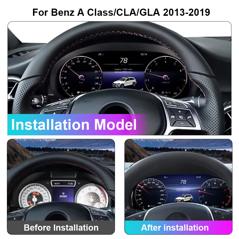 12.3-inch digital instrument cluster for Mercedes-Benz A-Class CLA GLA 2013-2019 Cluster instrument panel Speedometer