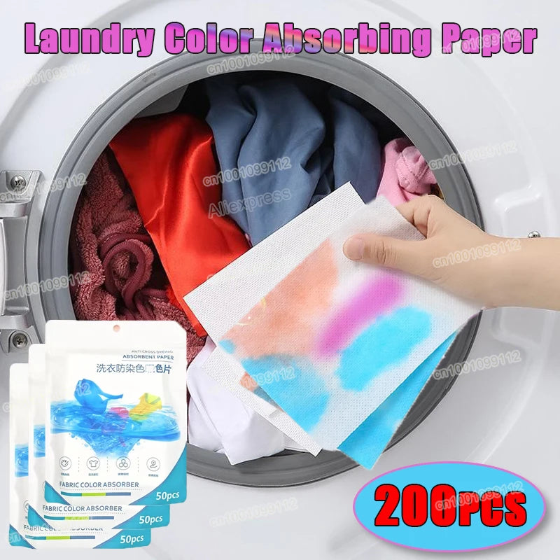50-200PCS Laundry Color Absorbing Paper Anti-dyeing Laundry Tablets Wash Machine