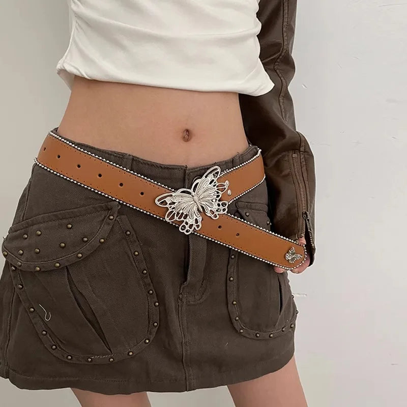 Barbie Pink Millennial Spice Y2K N Girdle 2024 New Butterfly Belt With Jeans Belt