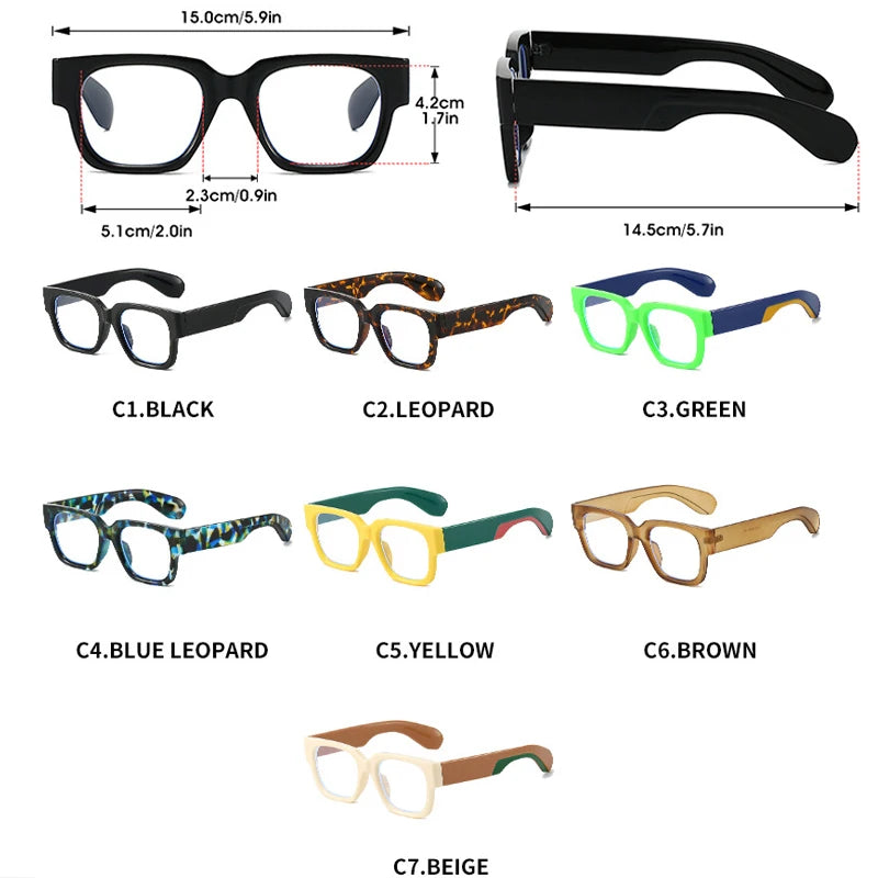 JNPCXI New Fashion Square Women Glasses Frame Clear Anti-Blu-Ray Eyewear Retro Men Optical Frame Computer Goggles