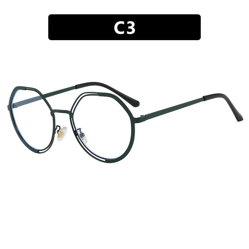 JNPCXI Round Eyeglasses Retro Trendy Lightweight Frame Comfortable Wear Glasses Women