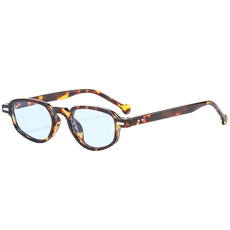 JNPCXI Ins Popular Fashion Small Cat Eye Women Sunglasses Retro Clear Ocean Lens Shades UV400 Men Rivets Sun Glasses