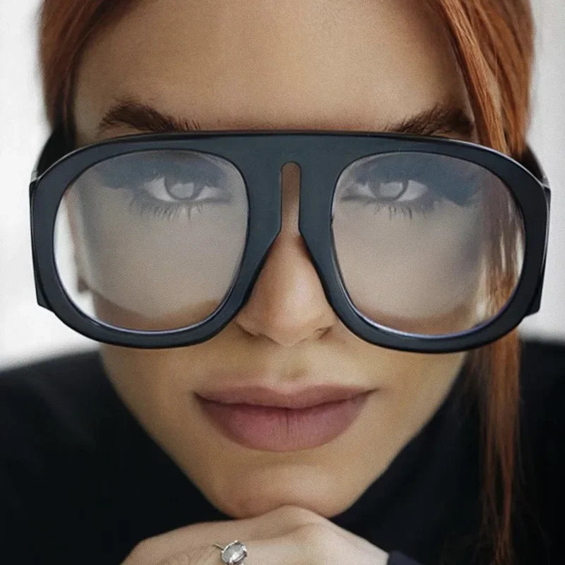 JNPCXI Goggles Oversized Glasses Frame Women One Piece Optical Shades Men Luxury Eyeglasses Frame Men Computer Glasses