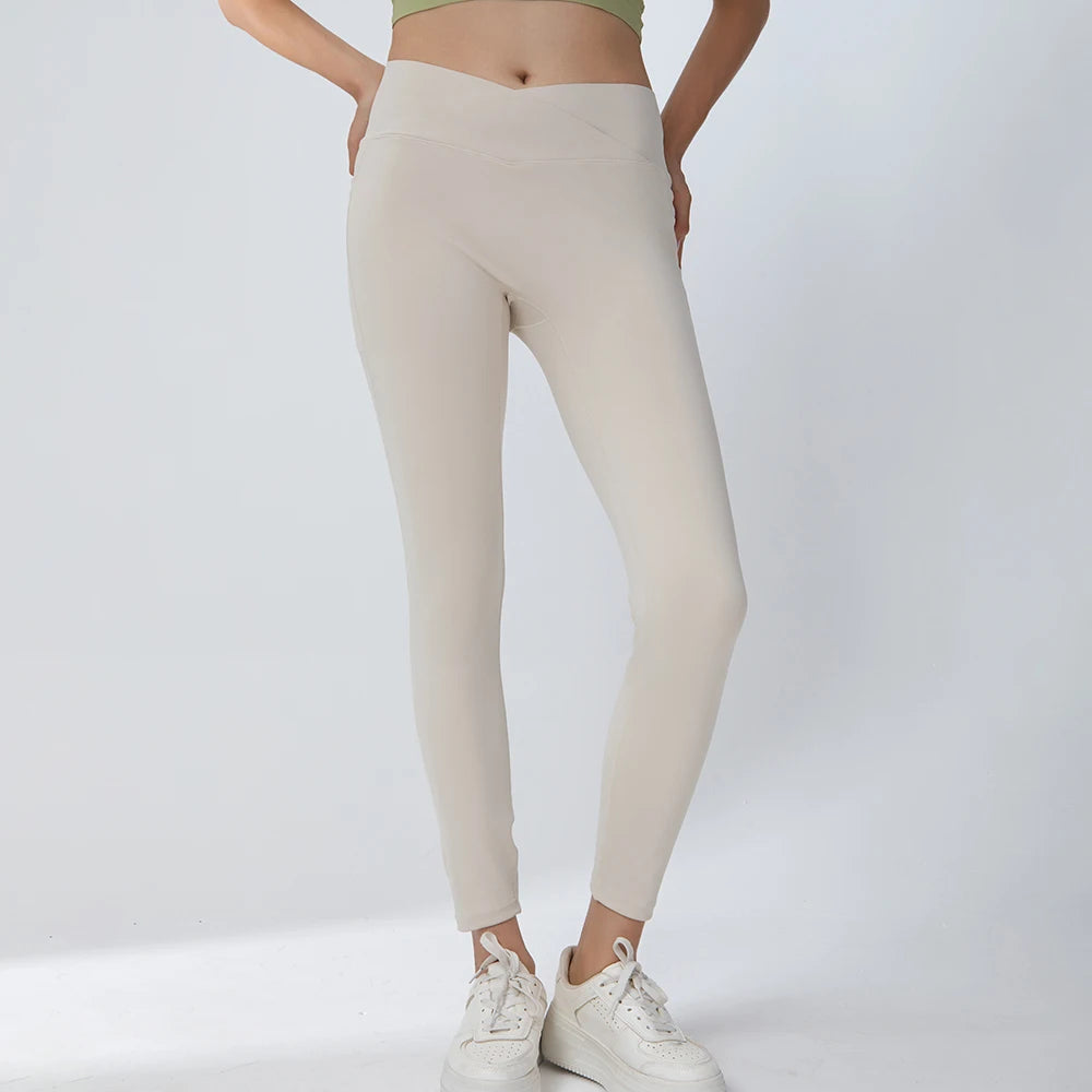 Women's High - Waist Yoga Pants with Pocket, Stretchable, Quick - Dry, for Fitness, Running, Pilates, Multiple Colors