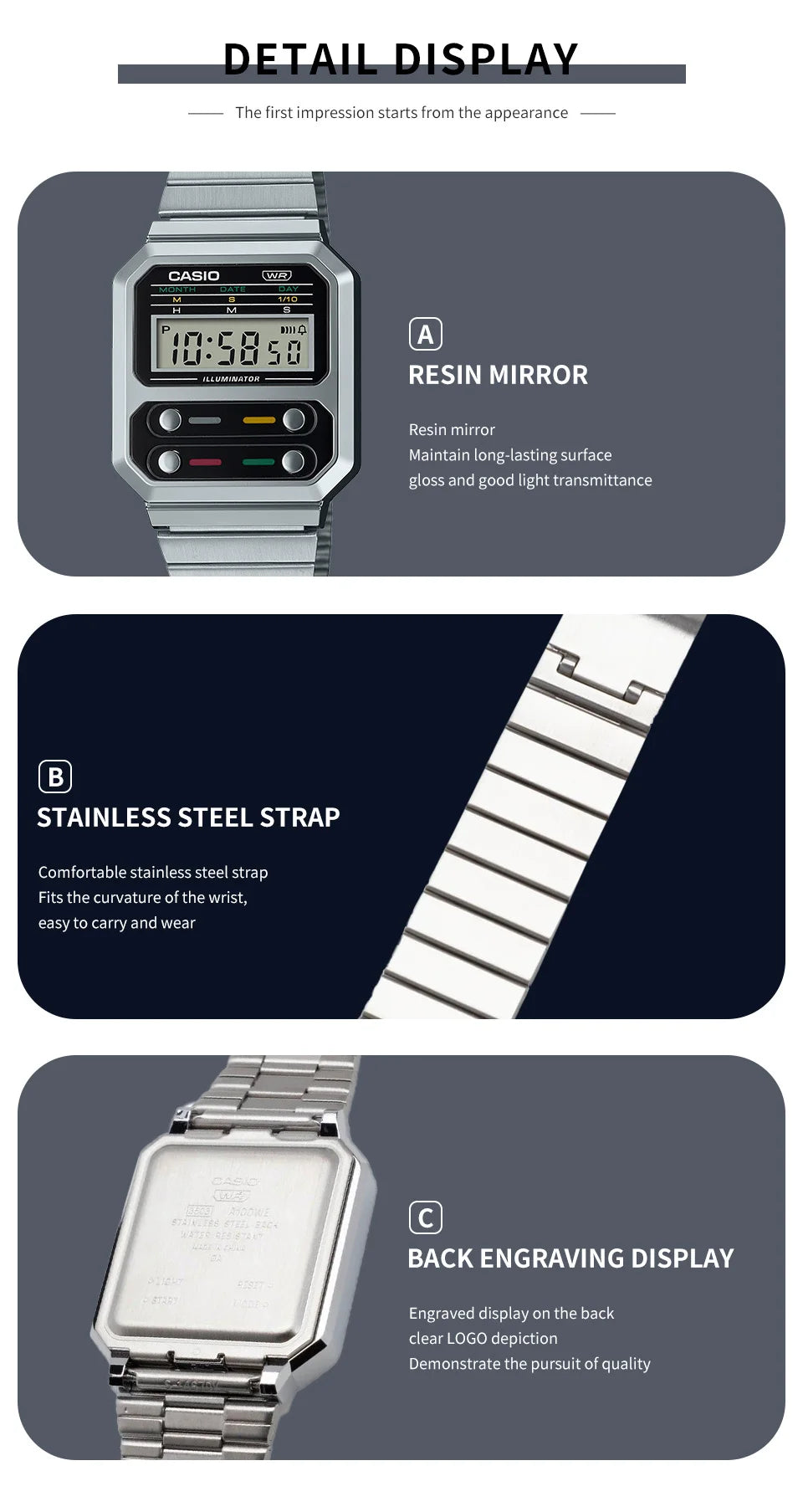 Casio A100WE-1A/7B Men's Watch luxury fashions, Calculator Model Personalized