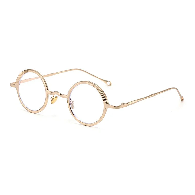 JNPCXI Retro Polarized Classic Metal Small Round Punk Men Sunglasses Fashion Clear Anti Blue Light Women Sun Glasses UV400