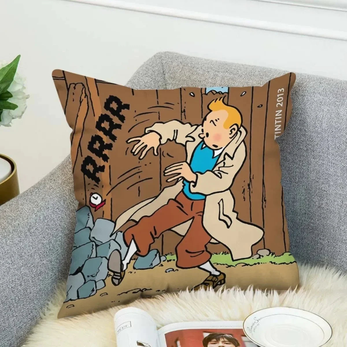Anime Tintin Cushion Cover Pillowcases Home Decor Decorative Pillows for Sofa M5