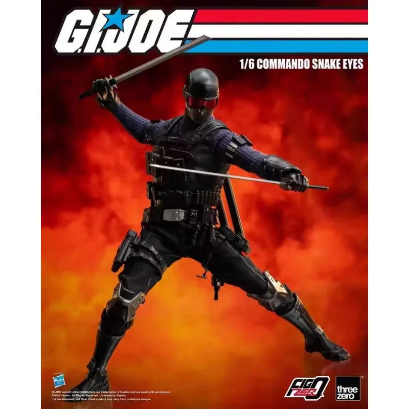 Original Hasbro Threezero FigZero G.I. Joe Series 1/6 COMMANDO SNAKE EYES Action Toy Figure Mode Ornaments