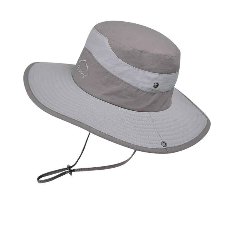 Xinbaoguan 100% Polyester 9233 New Spring/Summer Outdoor Sunshade Hat for Men and Women Mountaineering Big Eaf Fisherman Hat