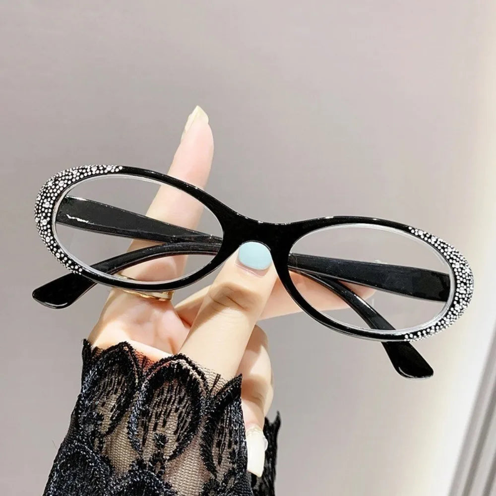 Retro OvalFrame Men Women Metal Reading Glasses  Anti Blue Light Hyperopia Eyewear Presbyopia Elderly Eyeglass