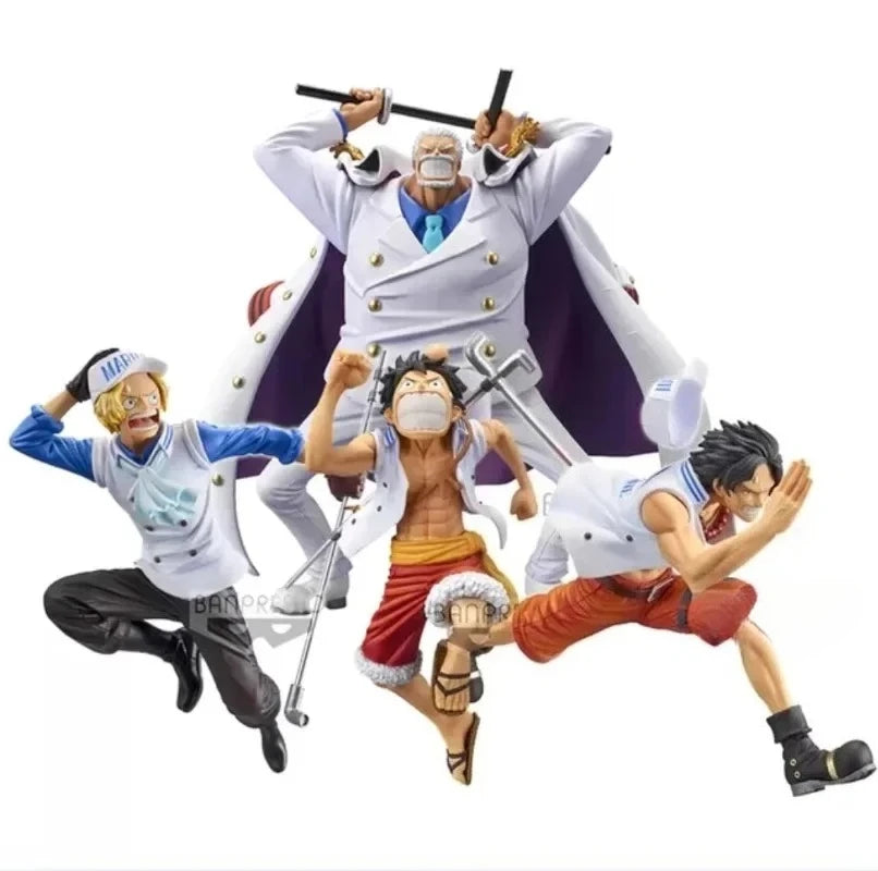 【IN STOCK】Original Banpresto One Piece Running Brothers & Garp Luffy Ace Sabo Garp 17cm Figure PVC Collectible Model