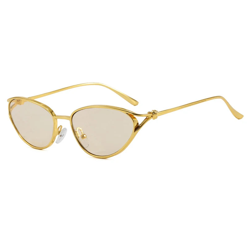 JNPCXI New Retro Metal Cat Eye Sunglasses Women Fashion Gradient Shades UV400