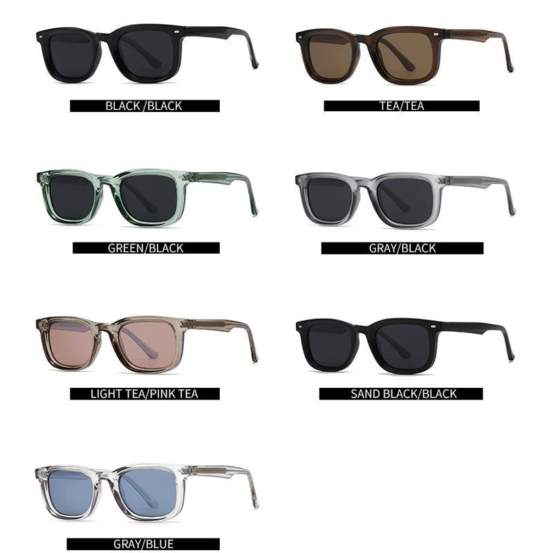 JNPCXI Retro Square Polarized Sunglasses Men Women Luxury Sun Shades Metal Core CP Acetate Driving Glasses UV400