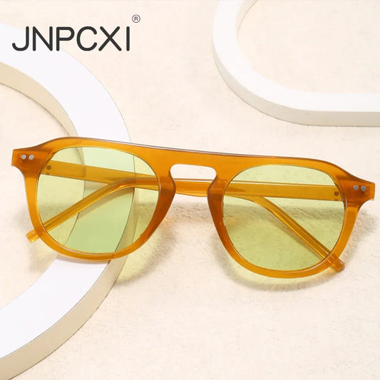 JNPCXI Fashion Oval Sunglasses For Men Women Vintage Brand Designer Punk Sun Glasses Men's Unisex Eyewear Steampunk Rivet