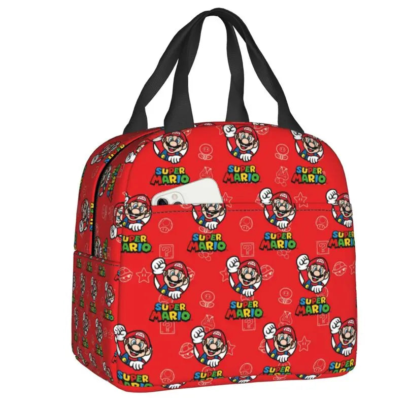 Custom Mario SuperBros Insulated Lunch Bag Reusable Thermal Cooler Lunch Box M23