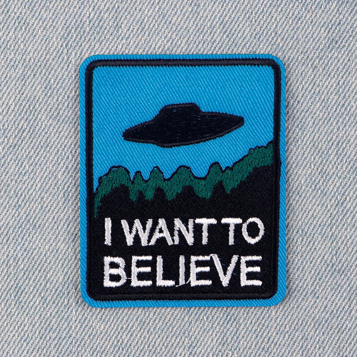 UFO Alien Embroidery Patch I WANT TO BELIEVE Iron On Patches For Clothing Thermoadhesive Patches On Clothes DIY Sew Badges