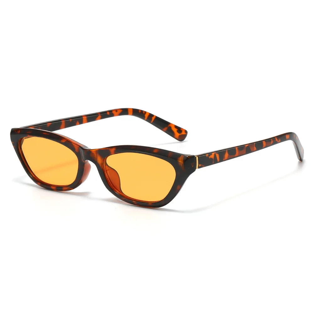 JNPCXI New Fashion Candy Color Small Black Tea Cat Eye Women Sunglasses UV400 Retro Men Sun Glasses