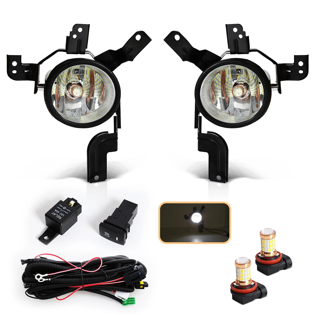 For Honda CRV CR-V 2007 2008 2009 Fog Lamps DRL Front Bumper Daylights Daytime Running Light Halogen LED Bulbs Car Accessories