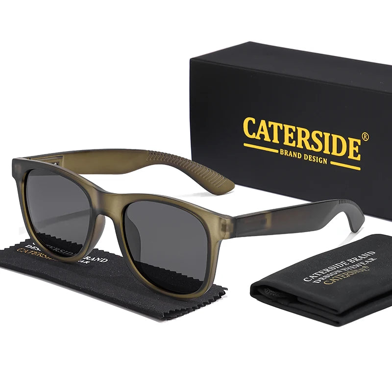 CATERSIDE Polarized Sunglasses Fashion Men's Square Outdoor Sports Sun Glasses Women's Travel Driving UV400 Simple Style