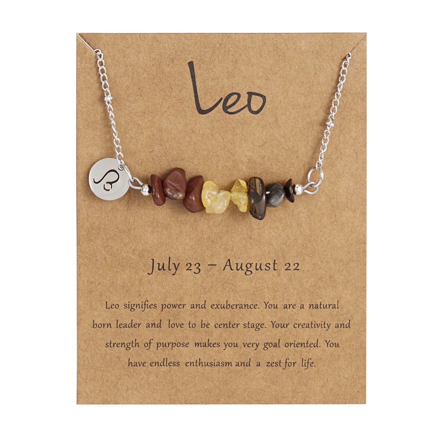 Stainless Steel 12 Constellation Pendant Necklaces for Women Men Irregular Natural Stone Necklace Party Jewelry Birthday Gift