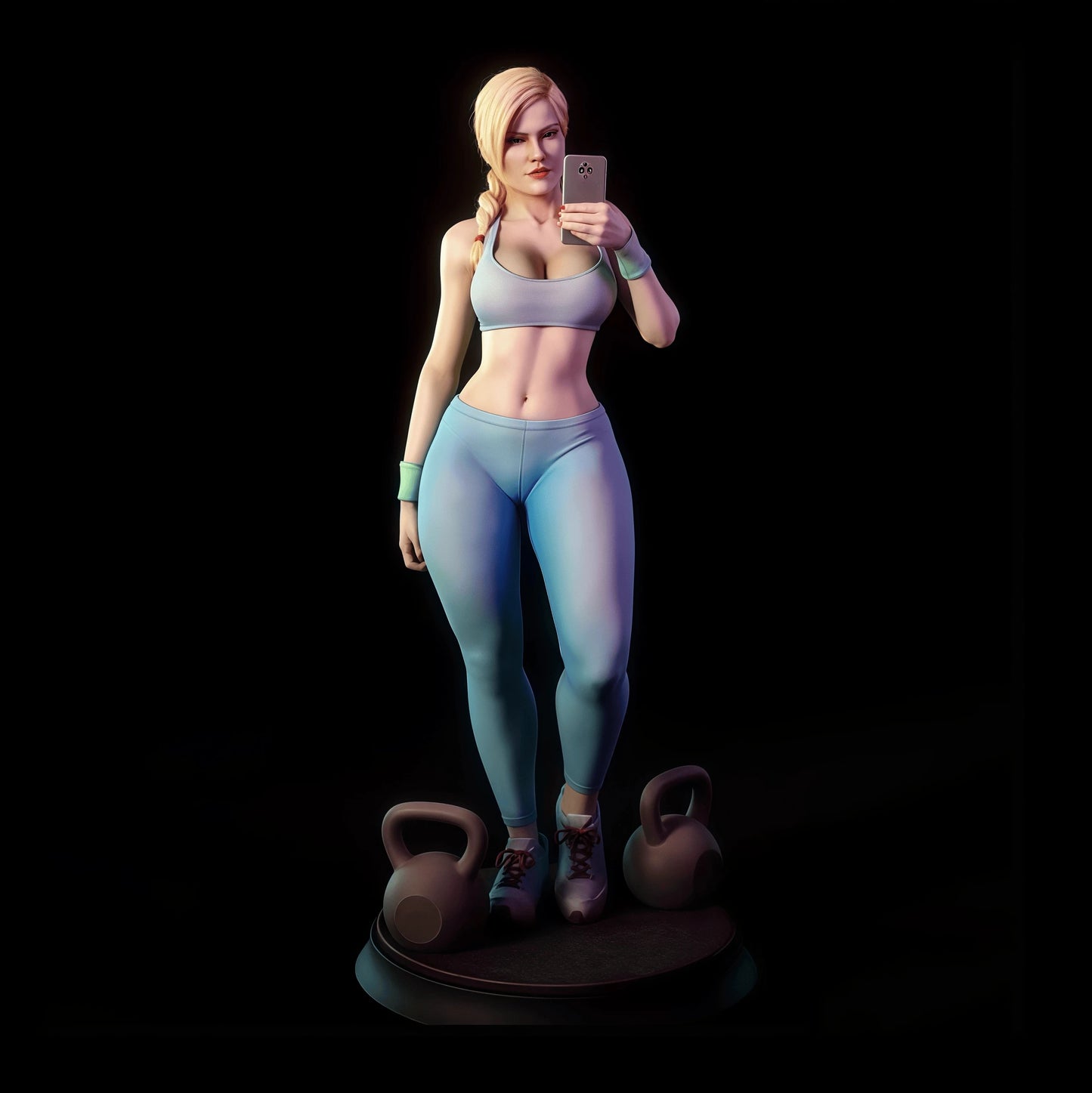 1: 18 Casting Resin Model Assembly Kit, GK， Resin Fitness Girl Model, Unpainted