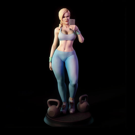 1: 18 Casting Resin Model Assembly Kit, GK， Resin Fitness Girl Model, Unpainted