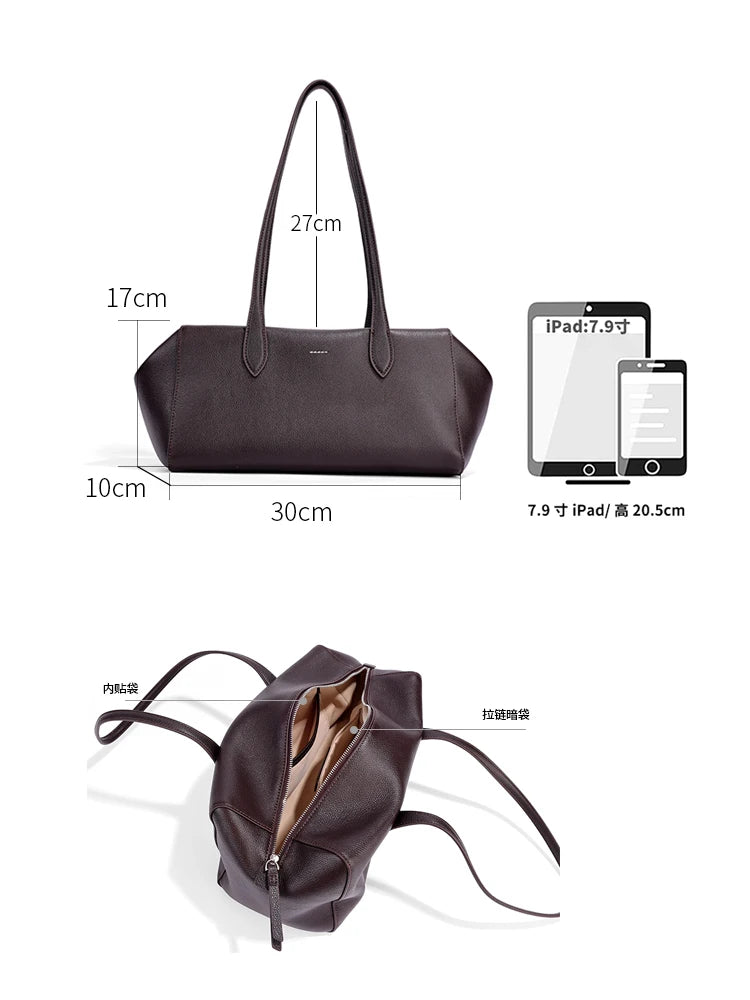 Women's Soft Cow Genuine Leather Underarm Bags Female Fashion Top-grain leather Shoulder Bag Ladies Luxury Designer Handbags