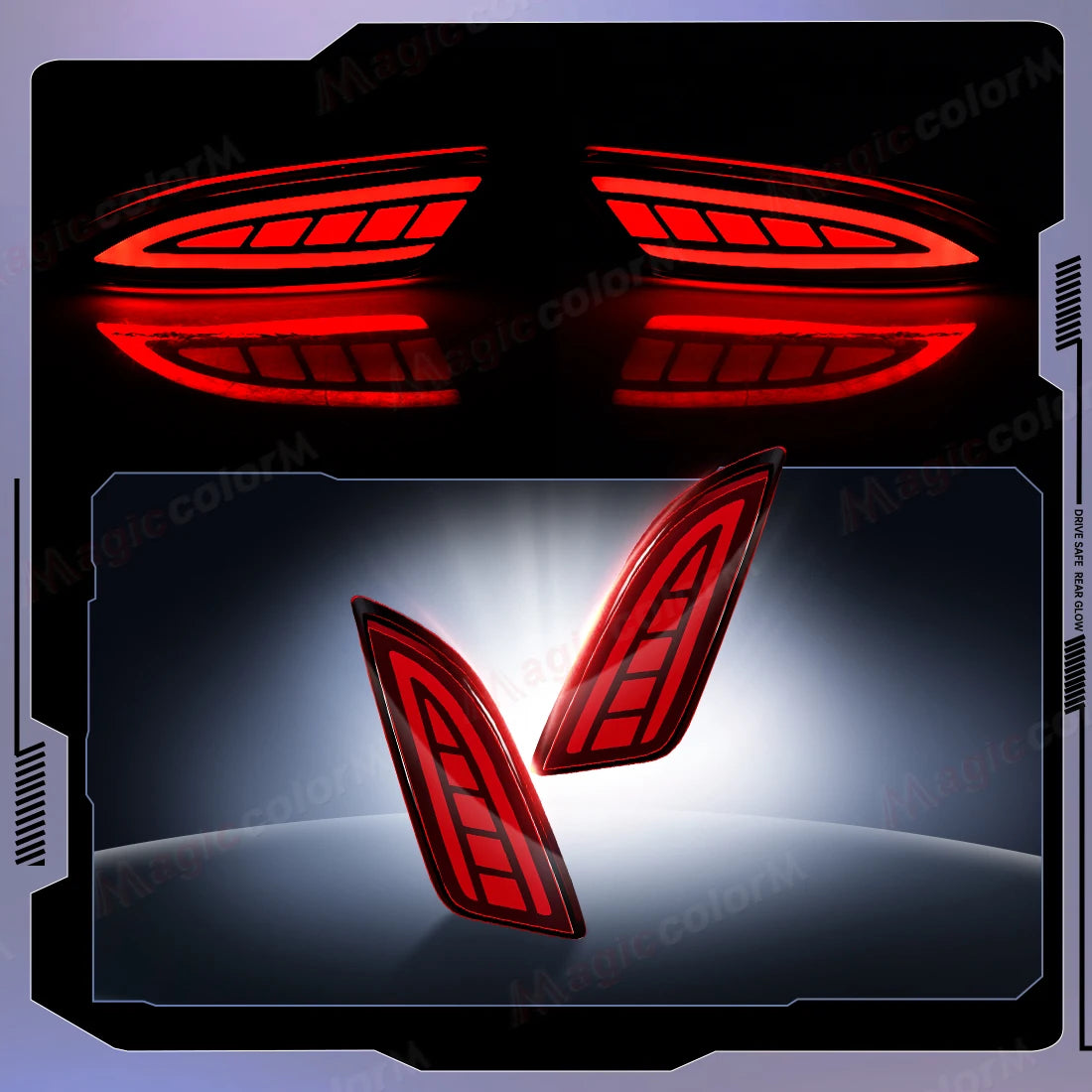 For Toyota Camry 2015 2016 LED Car Rear Bumper Reflector Lights Running Dynamic Flowing Turn Signal Brake Stop Warning Lamps 12V