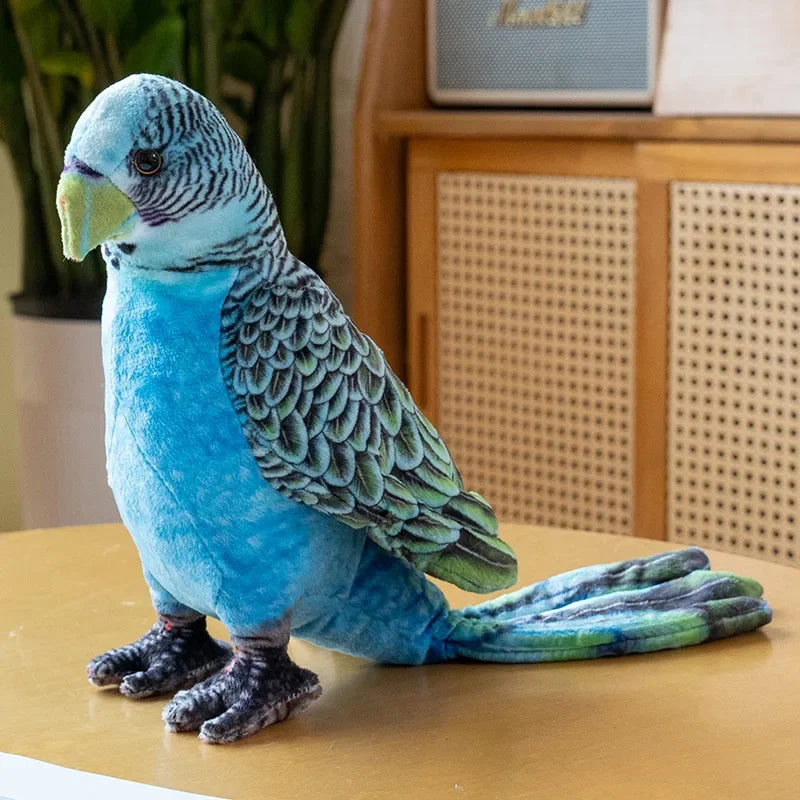 23cm Cute Lifelike Parrot Printed Animals Delicate Toy Pet Bird Bright Colour Plush Doll Zoo Souvenir Party Photo Props