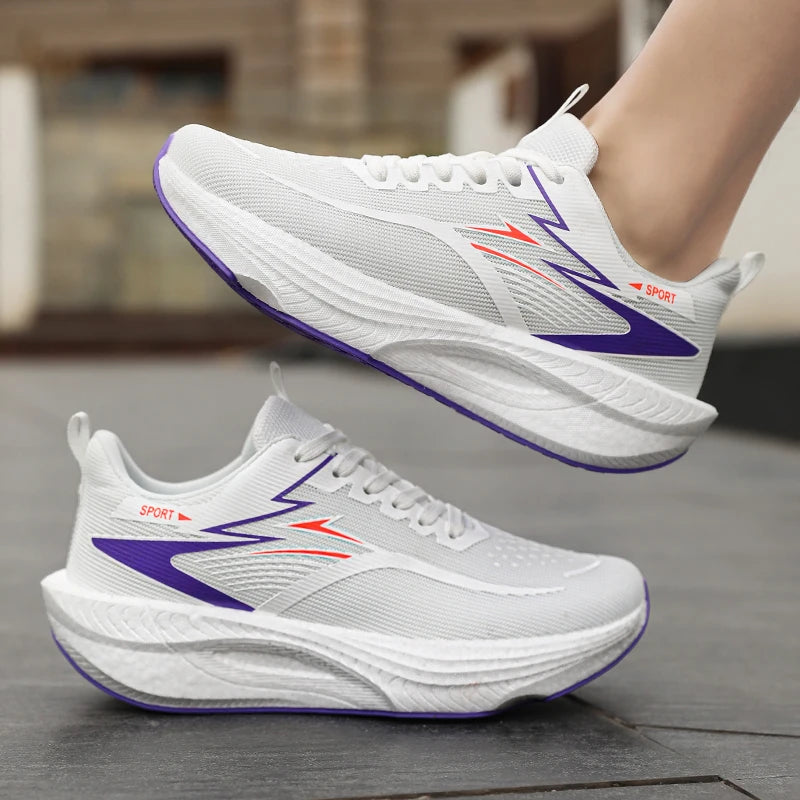 Men Running Shoes Sneakers Anti-slip Cushioned Comfortable Racing Carbon Plate Training Mesh Tennis Shoes Casual for Women 2026