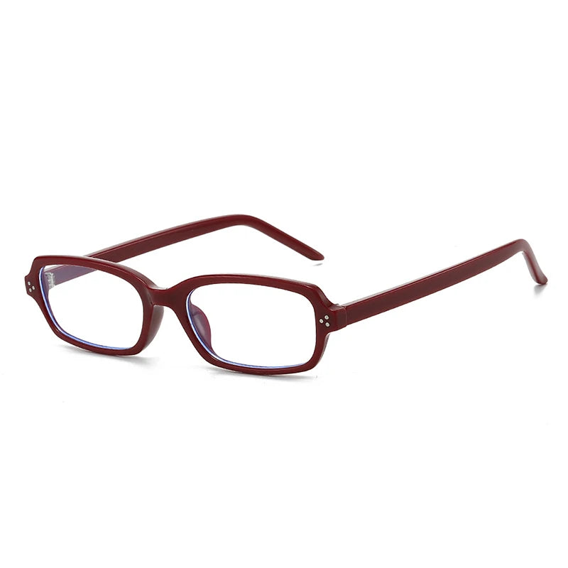 JNPCXI New Ins Popular Small Rectangle Sunglasses Fashion Candy Color Women UV400 Retro Rivets Men Clear Lens Frame