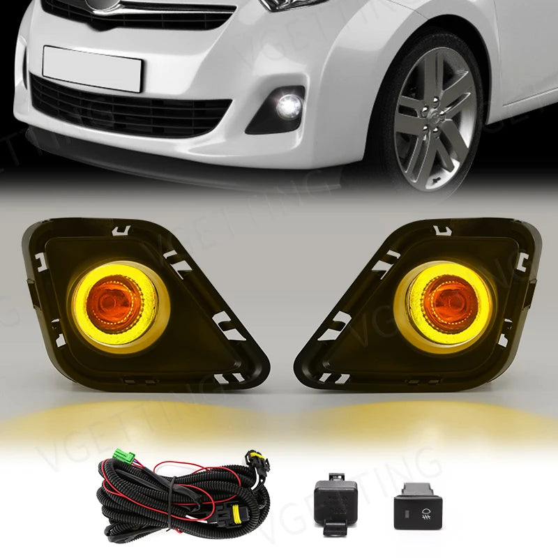 For Toyota Ractis 2010 2011 2012 2013 2014 Led Fog Lamp Angel Eyes DRL Daytime Running Light Yellow White Blue Red Waterproof