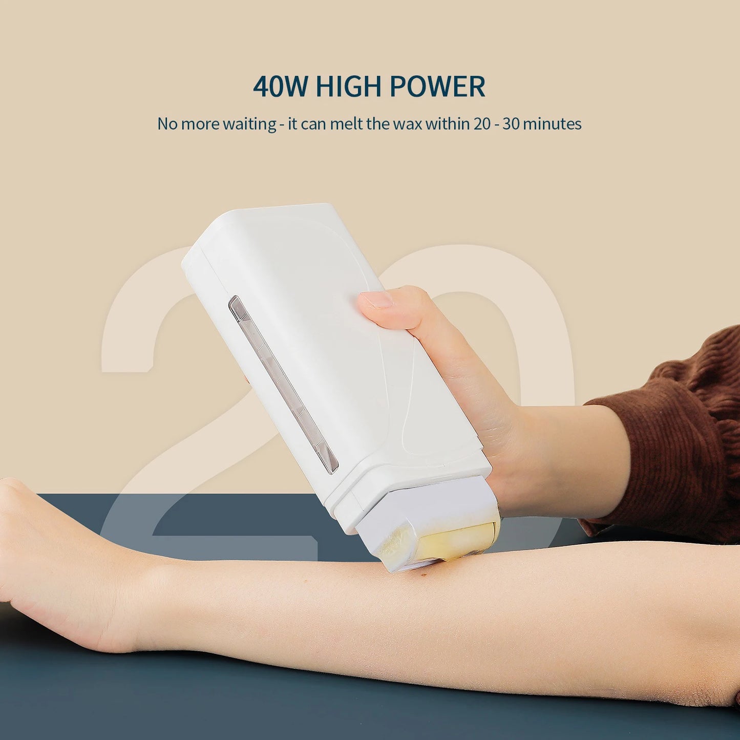Foreverlily Portable Wax Roller Machine Electric Wax Warmer Depilatory Wax Heater Waxing Leg Warmer Hair Removal Roll On Wax