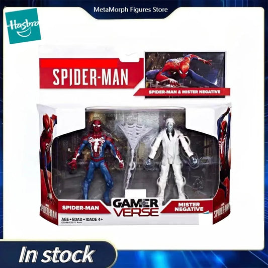 Original Hasbro Marvel GAMER VERSE SPIDER MAN & MISTER NEGATIVE Anime Figures Toy Model Collection