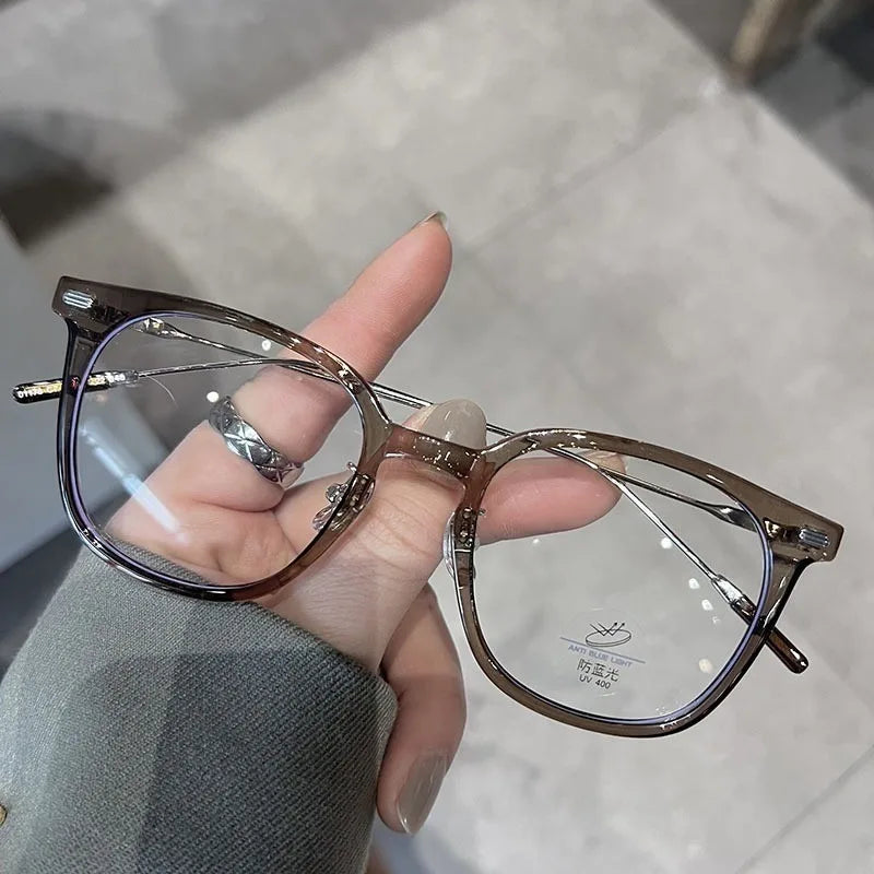 Anti Radiation Eyeglasses Square Computer for Women Men Replaceable Lens