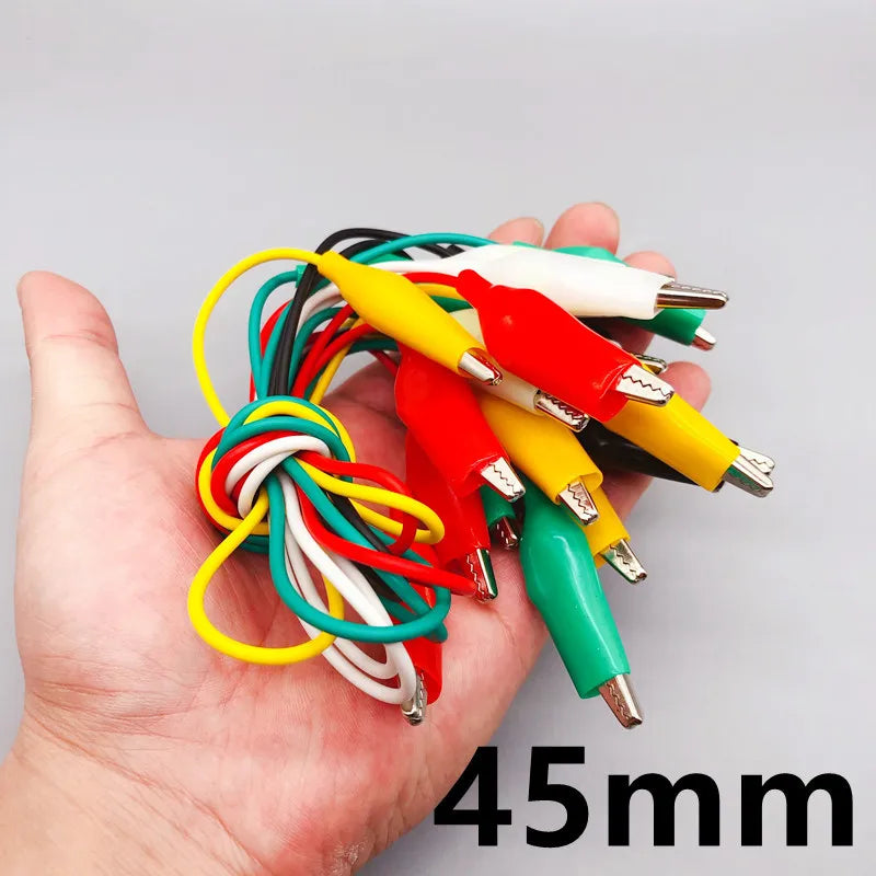 10pcs/pack Alligator Clips Electrical DIY Test Leads Alligator Double-ended Crocodile Clips Roach Clip Test Jumper Wire