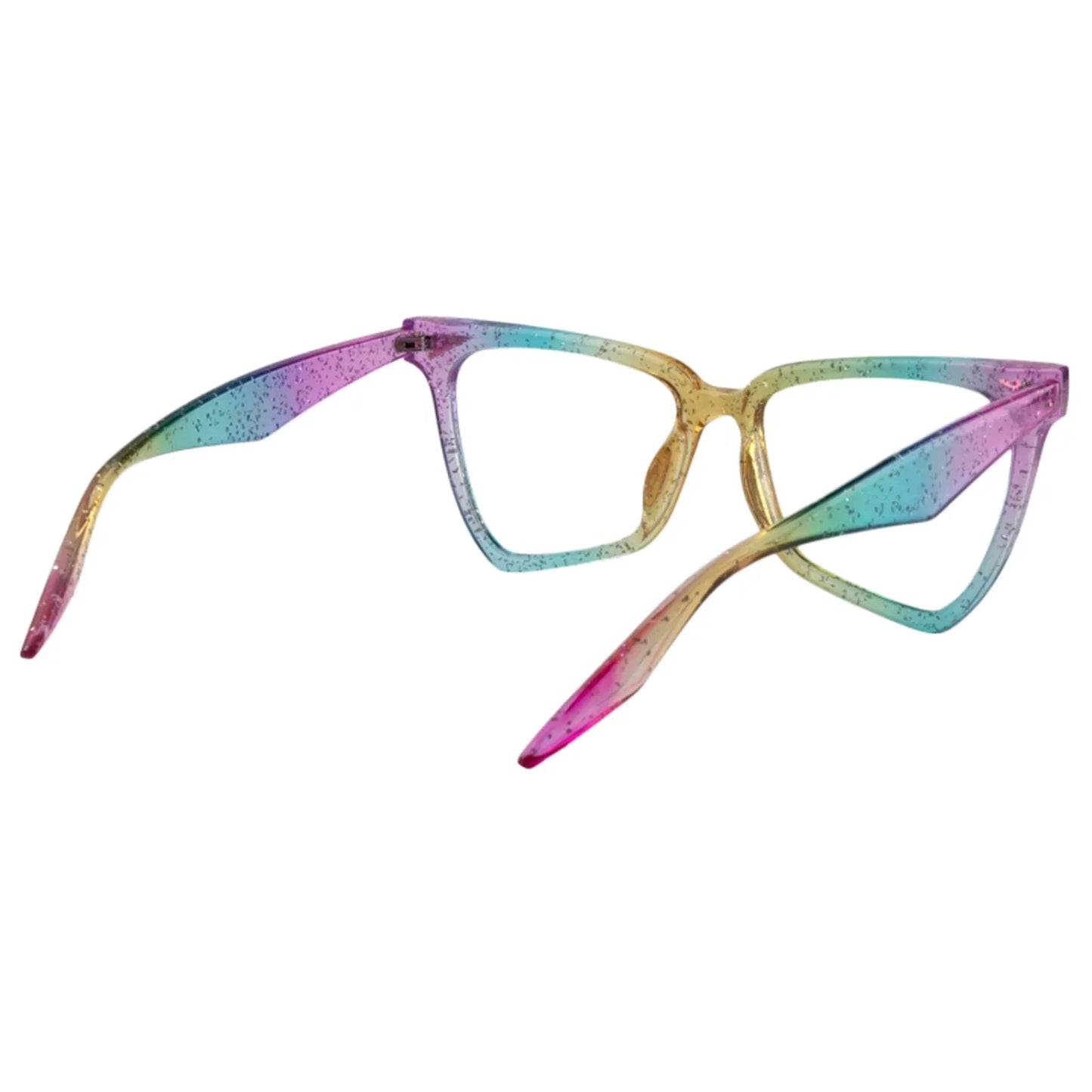 JNPCXI New Rainbow Cat Eye Sunglasses Female Leopard Grain Rice Nail Rainbow Color Women eye glasses frames for Women