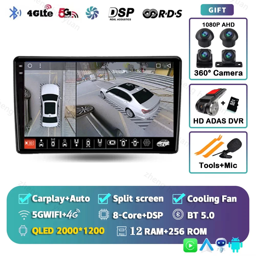 Android 14 For Nissan Navara D40 2004 - 2010 2K QLED CarPlay Auto Car Radio Multimedia Video Player GPS stereo Head Unit 4G WIFI