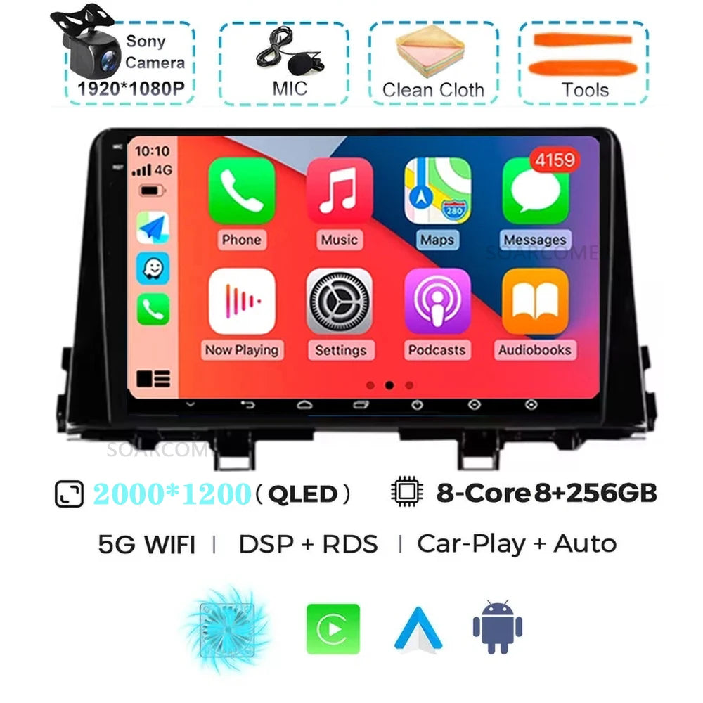 Android 15 For Kia Morning 3 Picanto 2015-2020 2K QLED Android Car Radio Multimedia Video Player GPS Stereo 4G CarPlay Head Unit