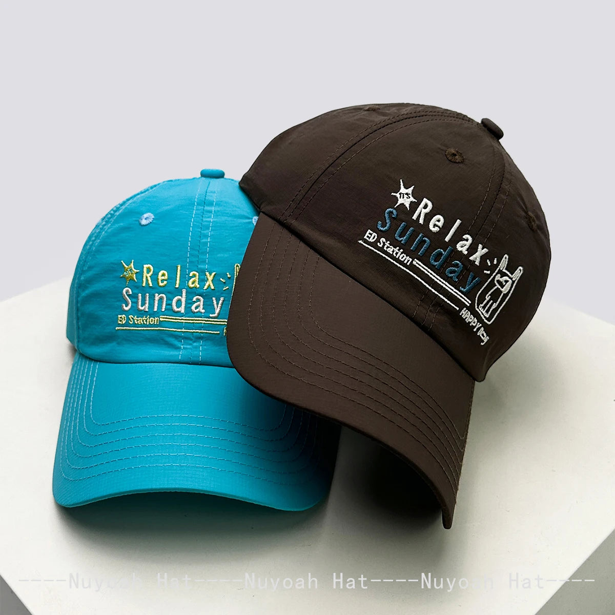 New Men Women Cartoon Embroidered Letters Happy Puppy Baseball Hats Sunshade Quick-dry Breathable Peaked Caps Versatile Fashion