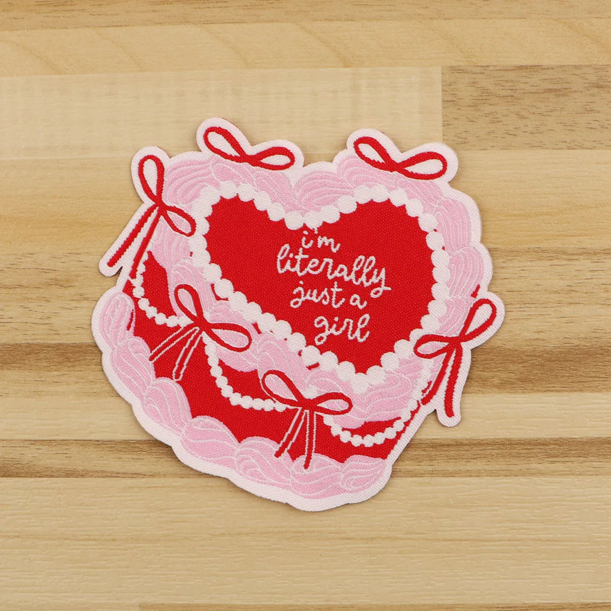 Cake Quotes Embroidery Patch just a girl Iron On Patches For Clothing Thermoadhesive Patches On Clothes DIY Sew Badges