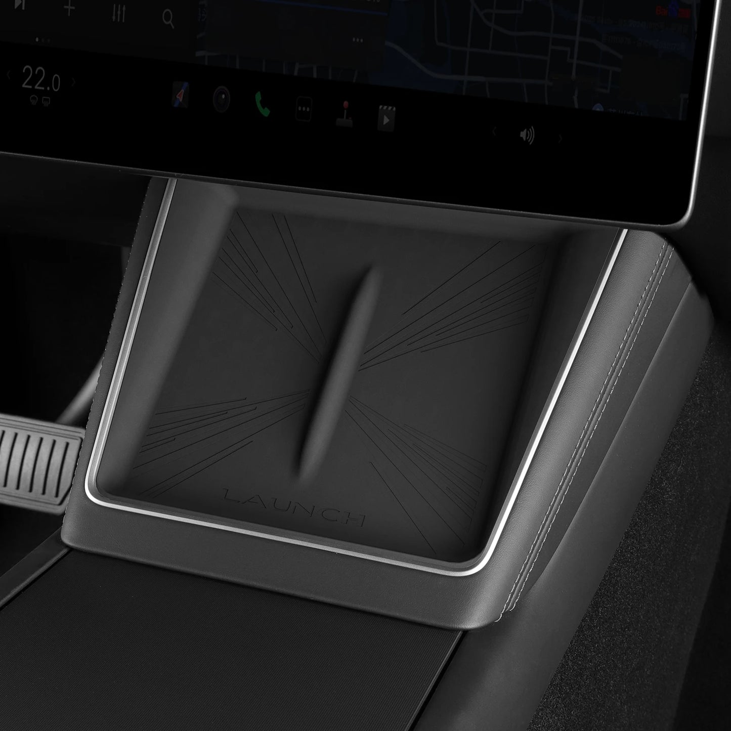 Non-Slip, Tesla Model Y Juniper/ 2025 Anti-skid Pad Wireless Charging Car Phone