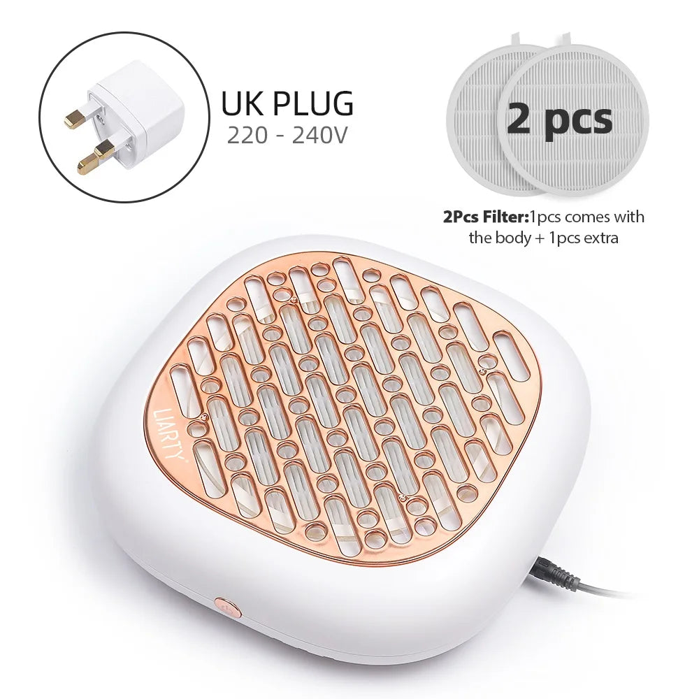 130W Super Suction Brushless Nail Dust Extractor Powerful Nail Dust Collector Nail Art Manicure Fan Vacuum Cleaner With 2 Filter