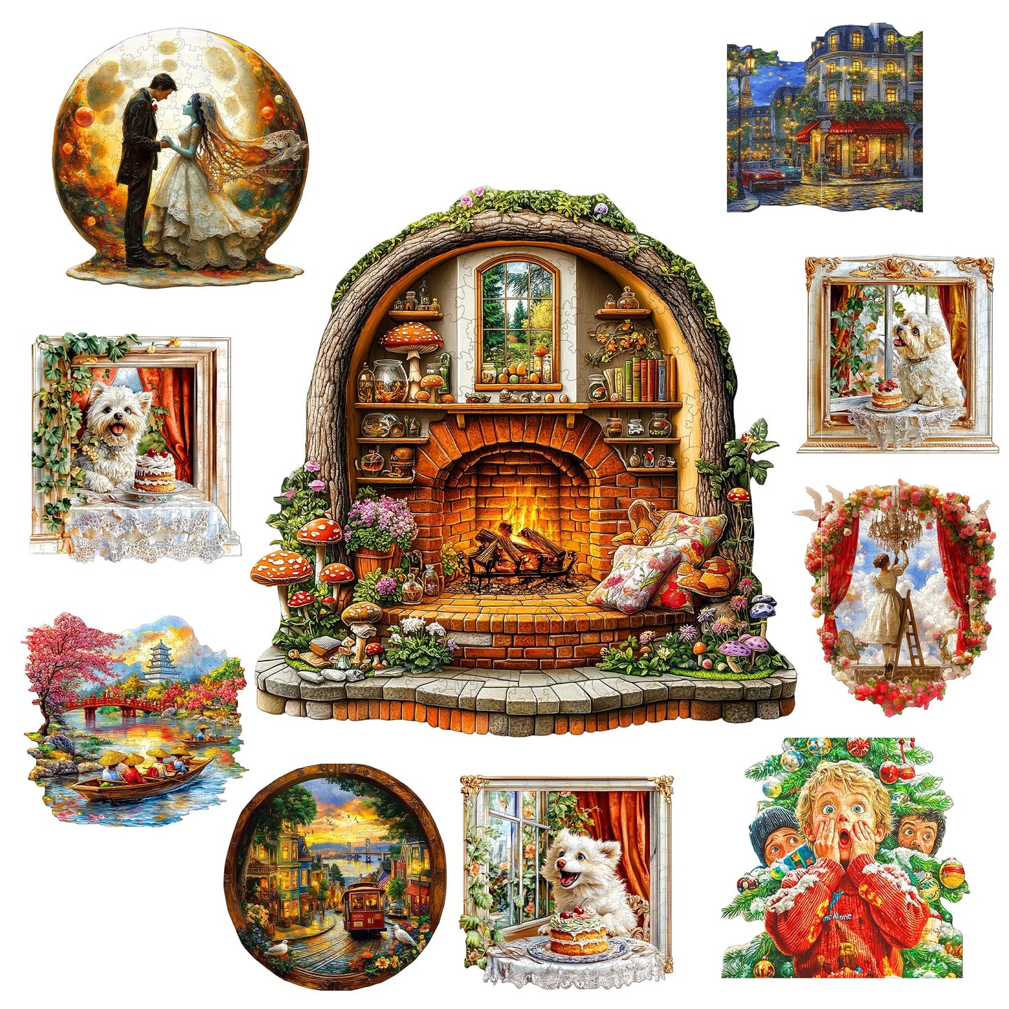 Fantasy Style Wooden Jigsaw Puzzle Wood Home Decor Painting Christmas and Halloween Gift Toy For Teen And Kid